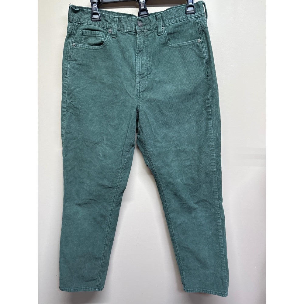American Eagle Women's Green Corduroy Mom Jeans Super Stretch‎ Size 10 Regular